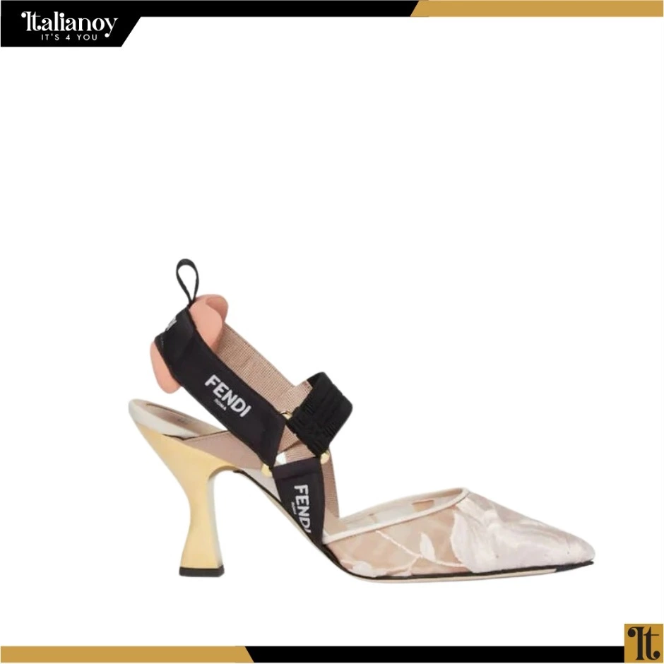 Colibrì high-heel shoe with slingback strap in pink mesh