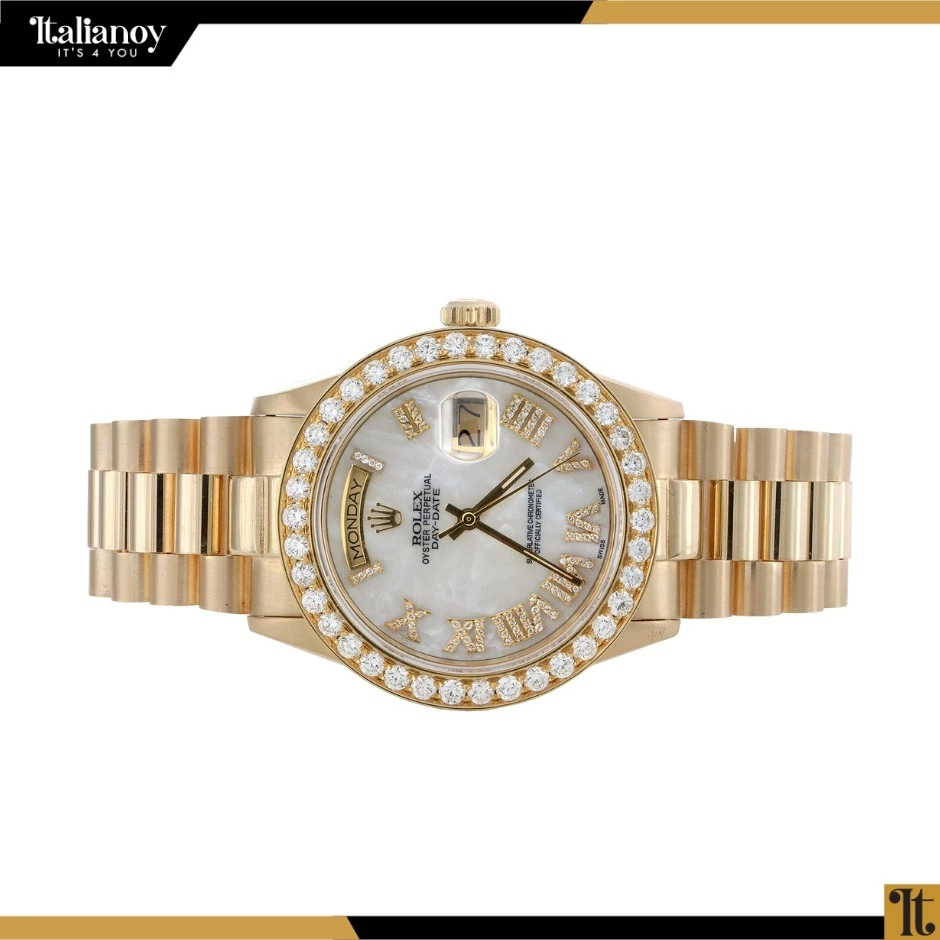 Rolex President Day-Date Watch White MOP Dial 3 CT