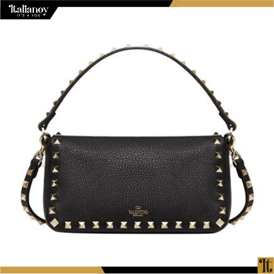 Valentino Garavani's "Rockstud" small shoulder bag Gold Black