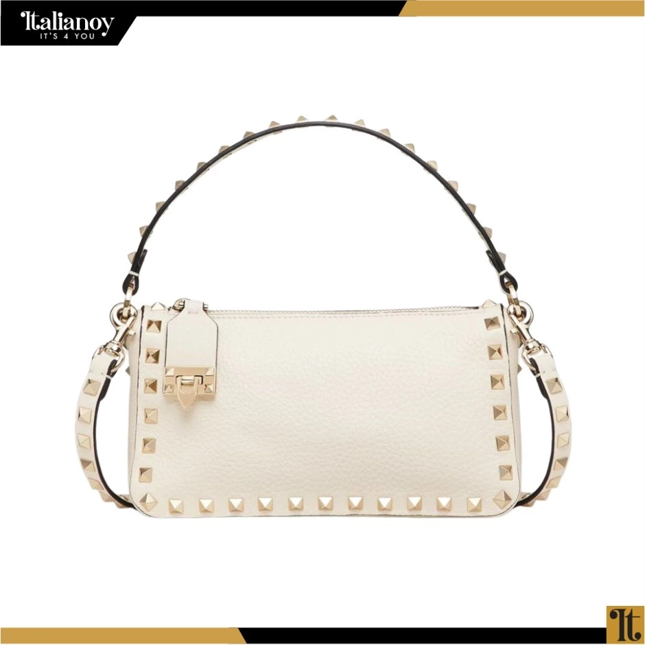 Valentino Garavani's "Rockstud" small shoulder bag White
