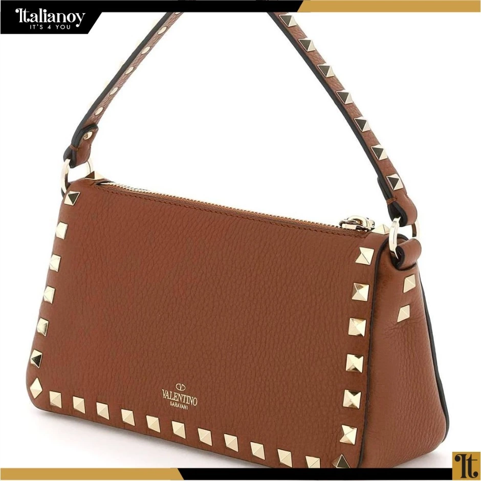 Valentino Garavani's "Rockstud" small shoulder bag Brown