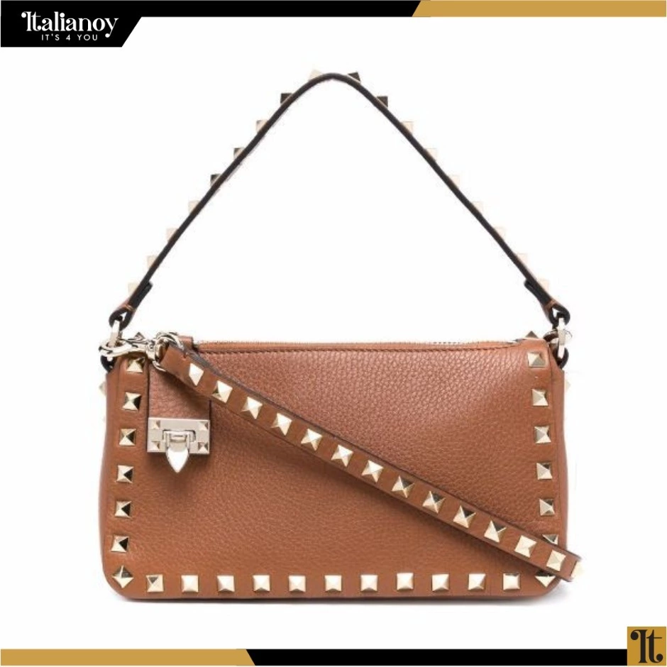 Valentino Garavani's "Rockstud" small shoulder bag Brown