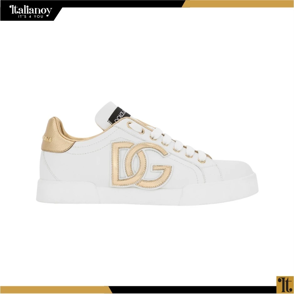 DOLCE&GABBANA PORTOFINO WHITE LEATHER SNEAKERS