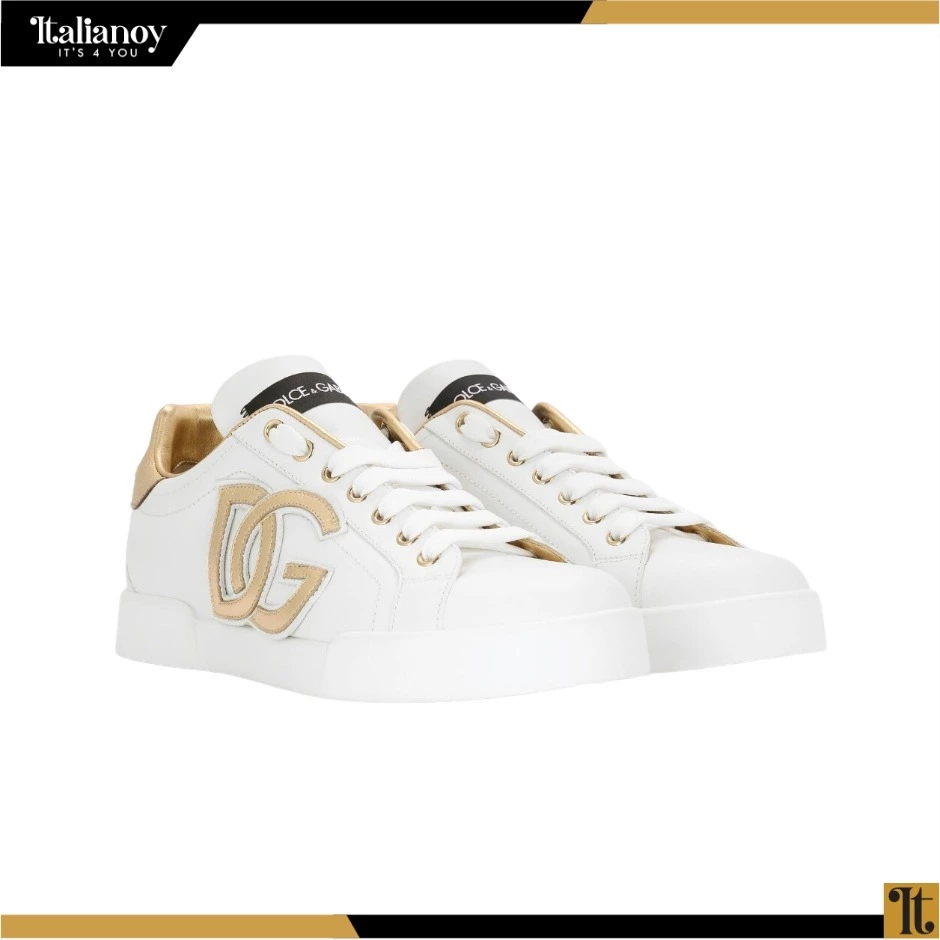DOLCE&GABBANA PORTOFINO WHITE LEATHER SNEAKERS