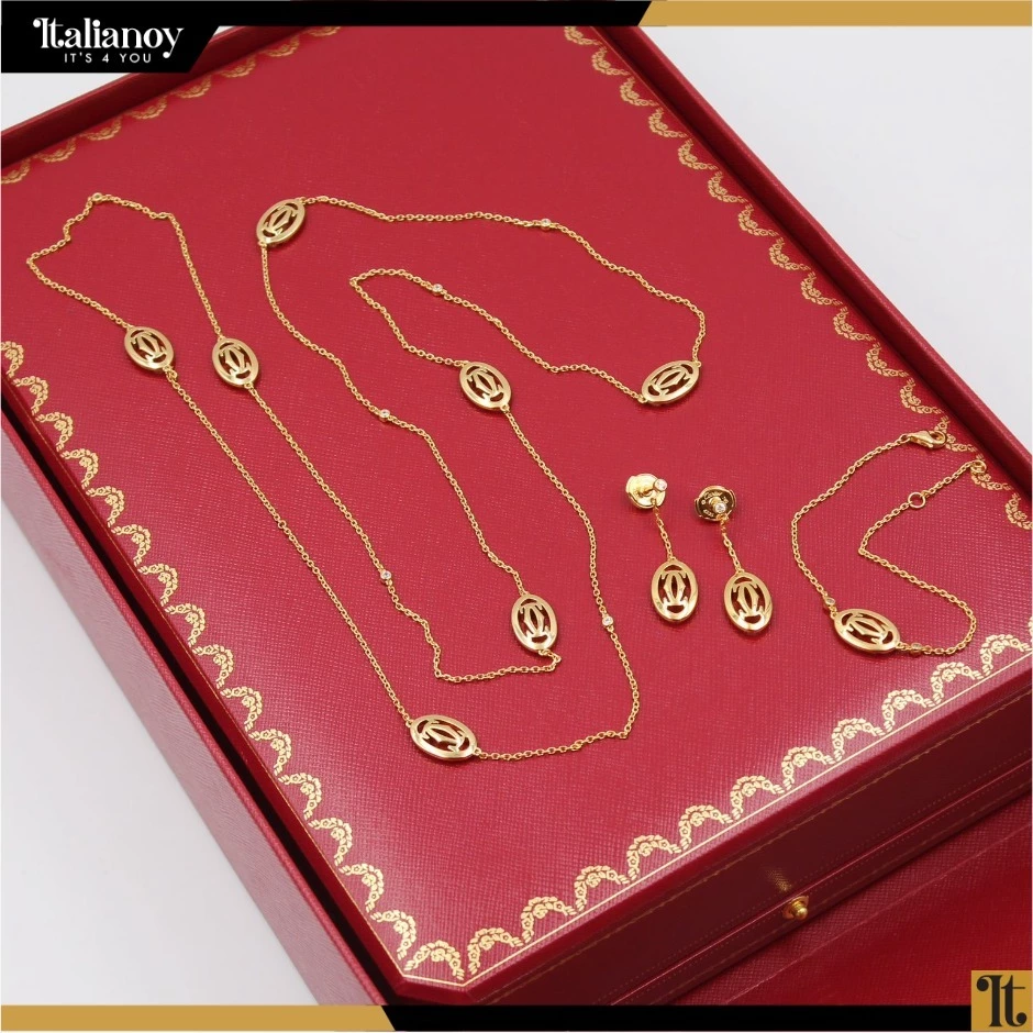 Double C Logo CHAIN NECKLACE + EARRINGS + BRACELET