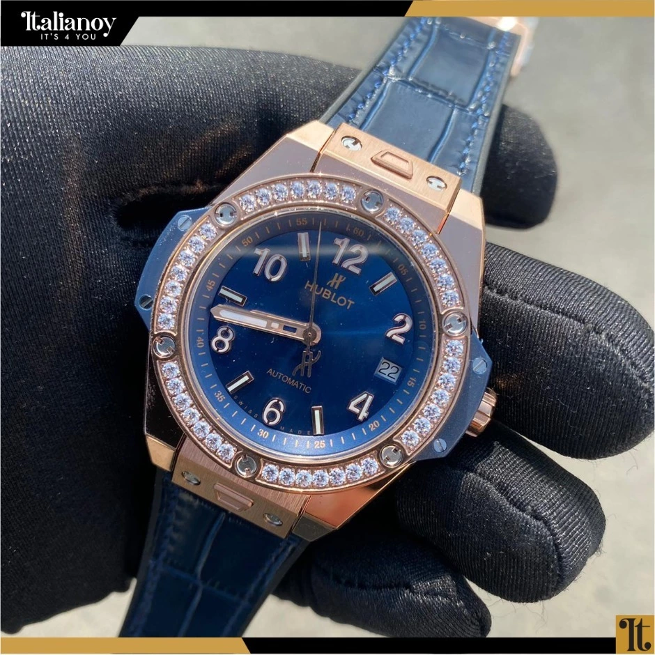 BIG BANG ONE CLICK KING GOLD DARK BLUE FULL PAVÉ