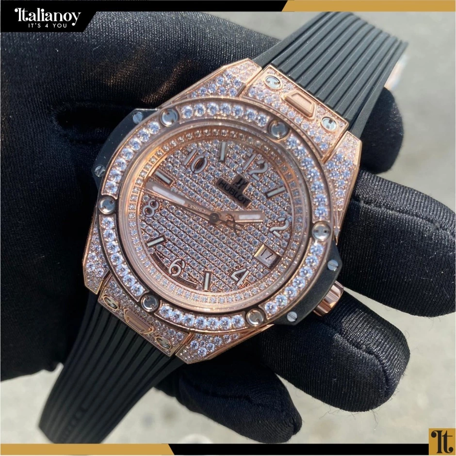 BIG BANG ONE CLICK KING GOLD BLACK FULL PAVÉ