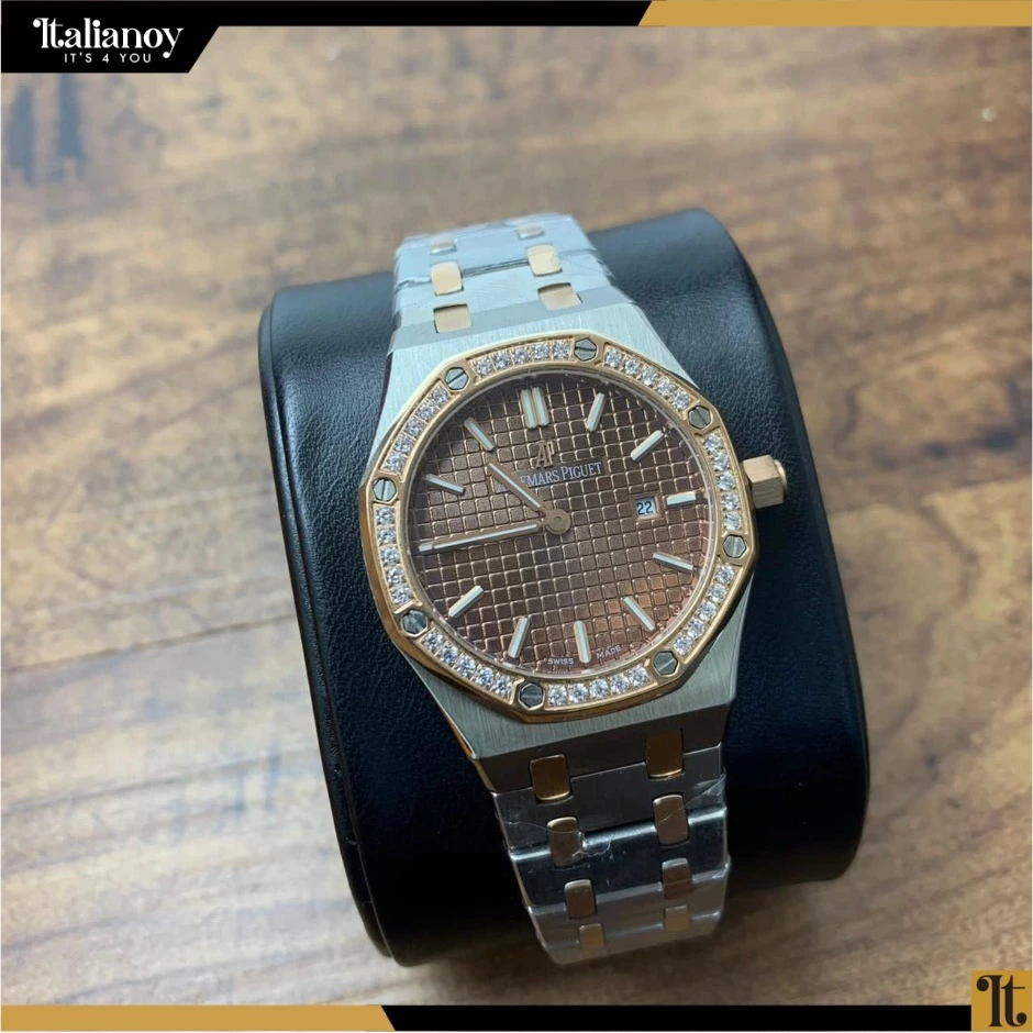 Audemars Piguet Royal Oak Quartz brown/silver-rose gold watch