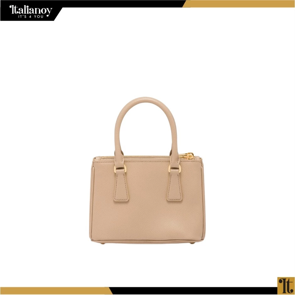 Small Prada Galleria bag in saffiano leather sand beige