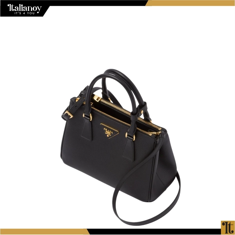 Small Prada Galleria bag in saffiano leather Black