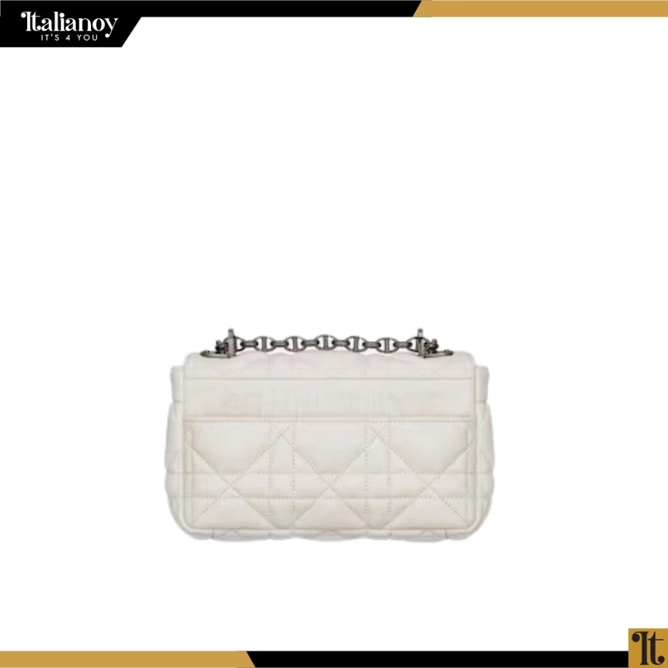 DIOR CARO BAG Latte Quilted Macrocannage Calfskin