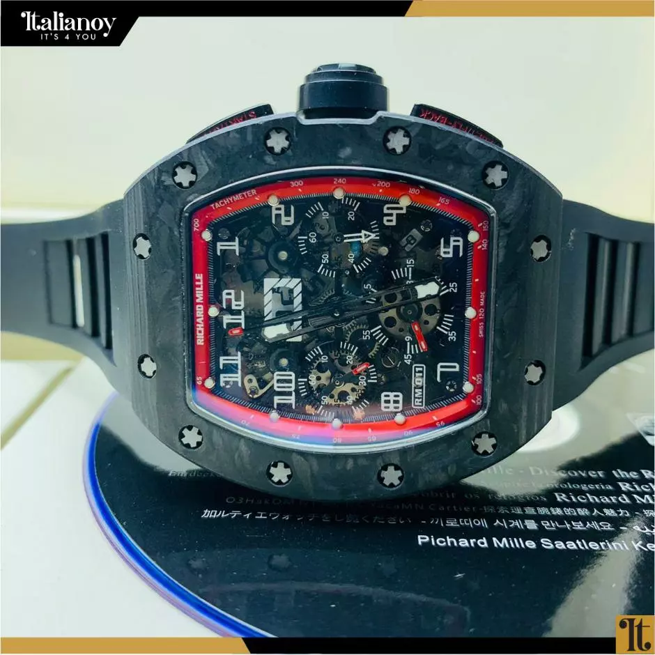 Richard Mille oyiri RM 011 Black Rubber Strap