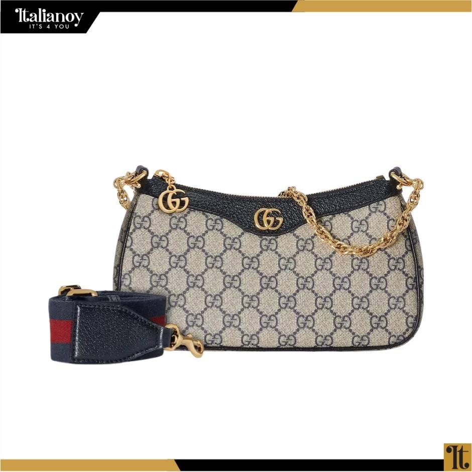 OPHIDIA SMALL HANDBAG Beige and blue