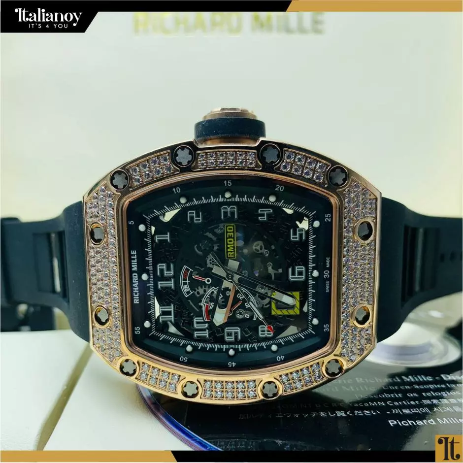 RICHARD MILLE RM 030 ROSE GOLD STONE SET SWISS REPLICA