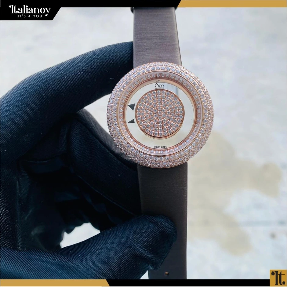 Replica Brilliant Mystery Baguette Women’s Quartz Leather Strap brown