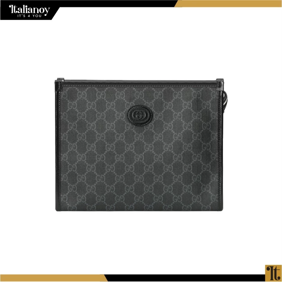 BEAUTY CASE WITH INTERLOCKING G Black GG Supreme canvas