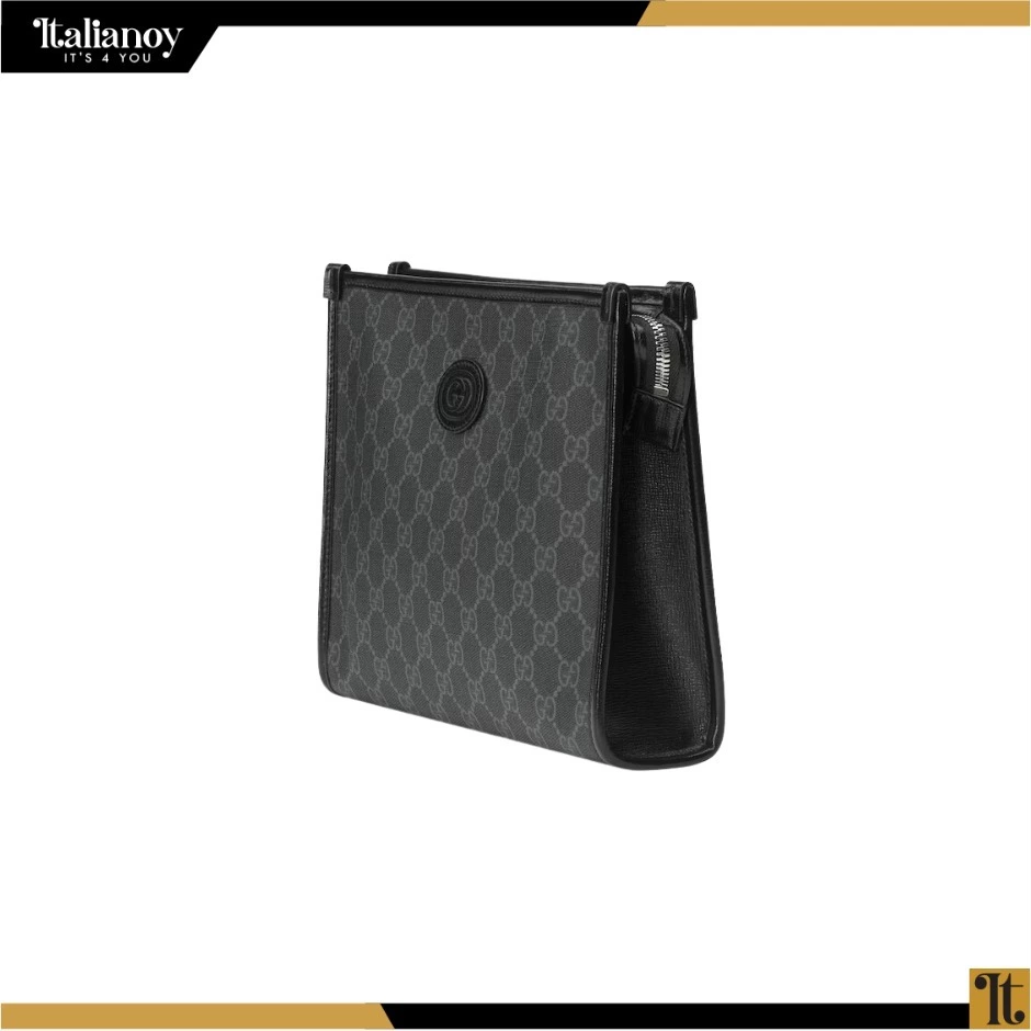 BEAUTY CASE WITH INTERLOCKING G Black GG Supreme canvas