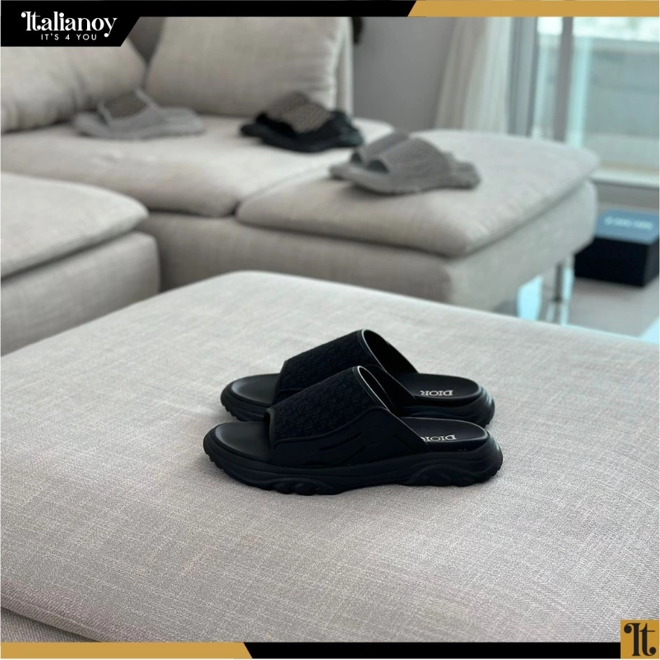 DIOR H-TOWN SANDAL Black Rubber