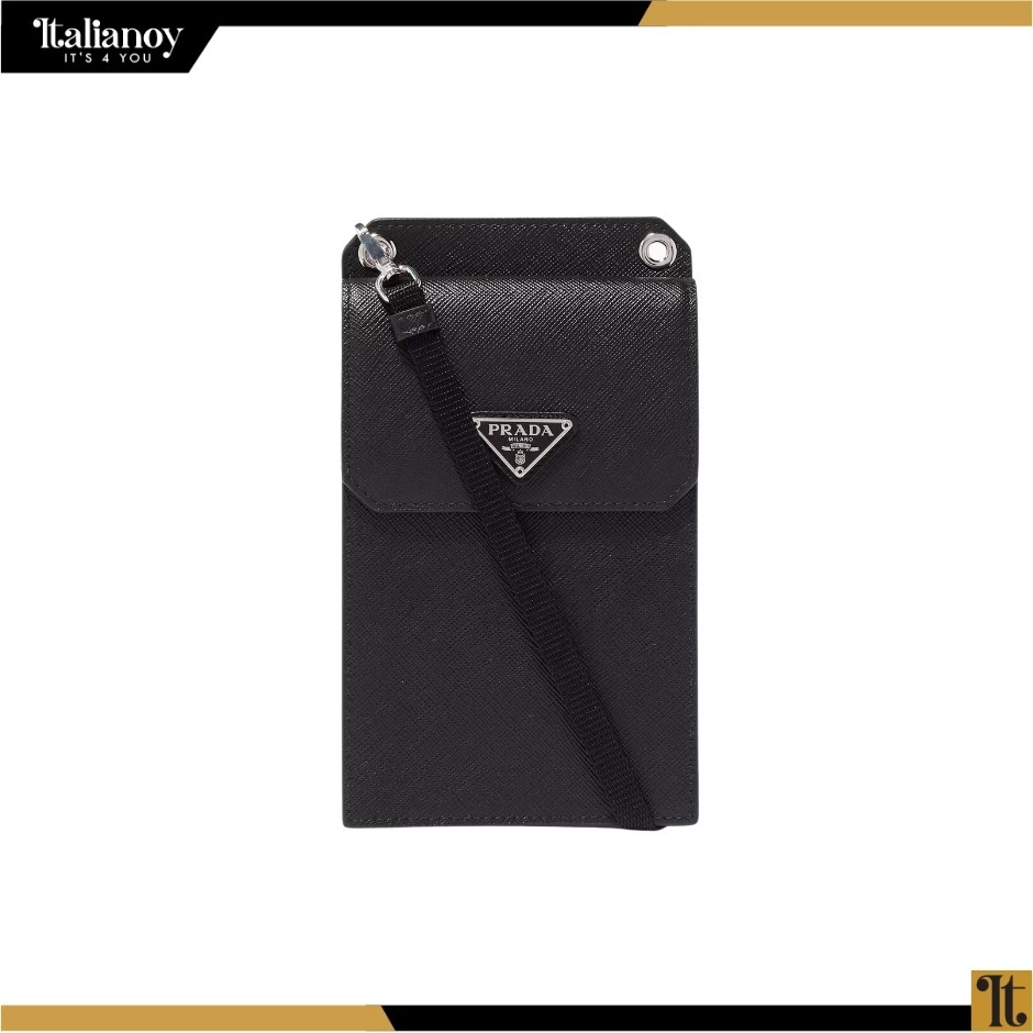 Black Saffiano Leather iPhone Case