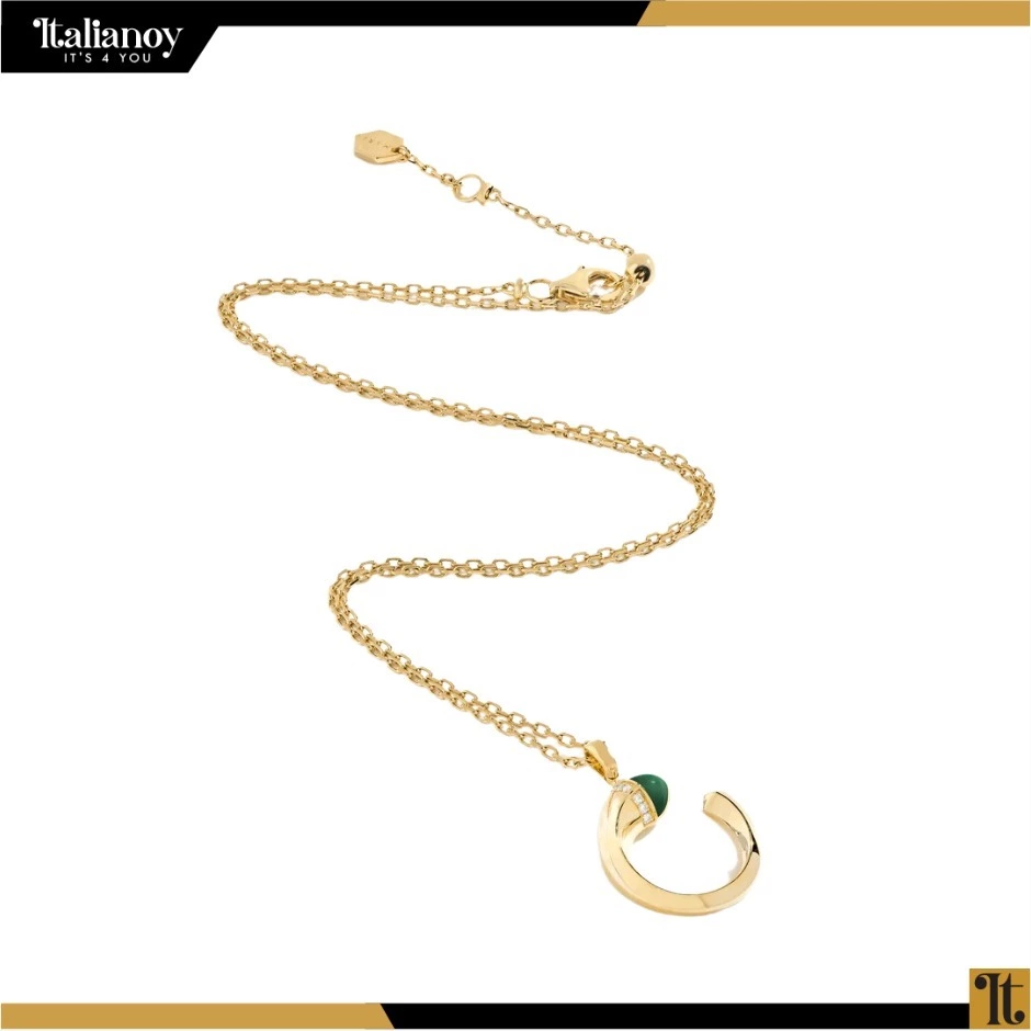 Cleo Venus Diamond Pendant Green Agate