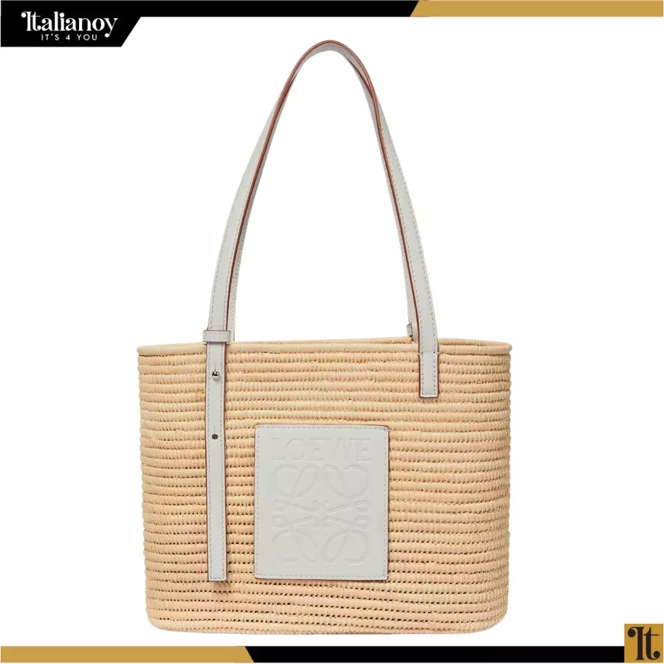 LOEWE Paula's Ibiza Anagram Small raffia basket tote