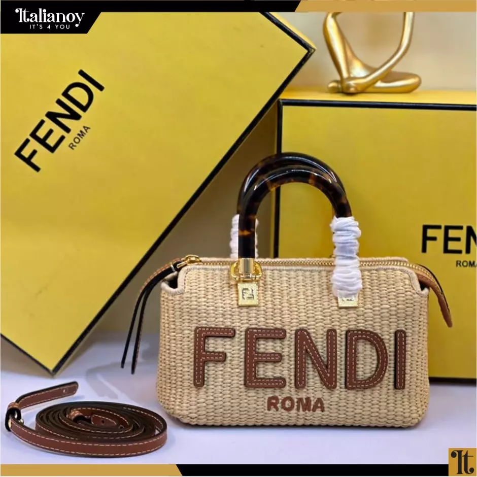 By The Way Mini Natural straw small Boston bag