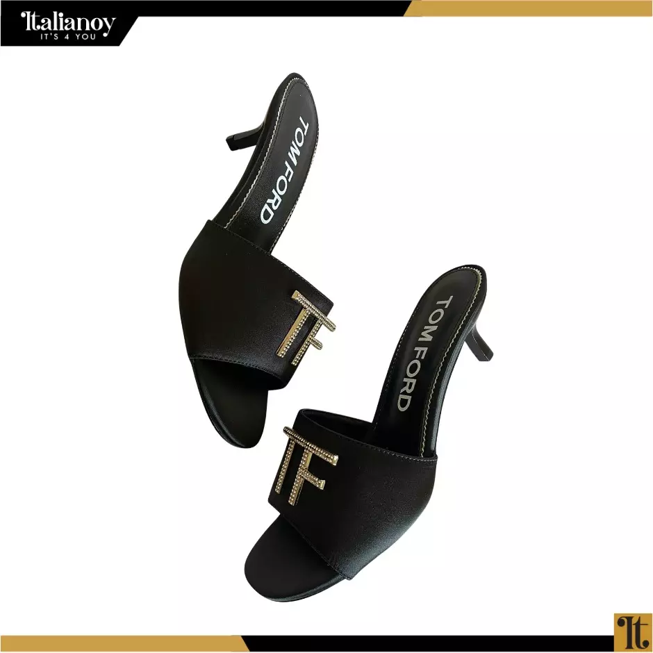 SHINY STAMPED CROCODILE LEATHER TF Sandal