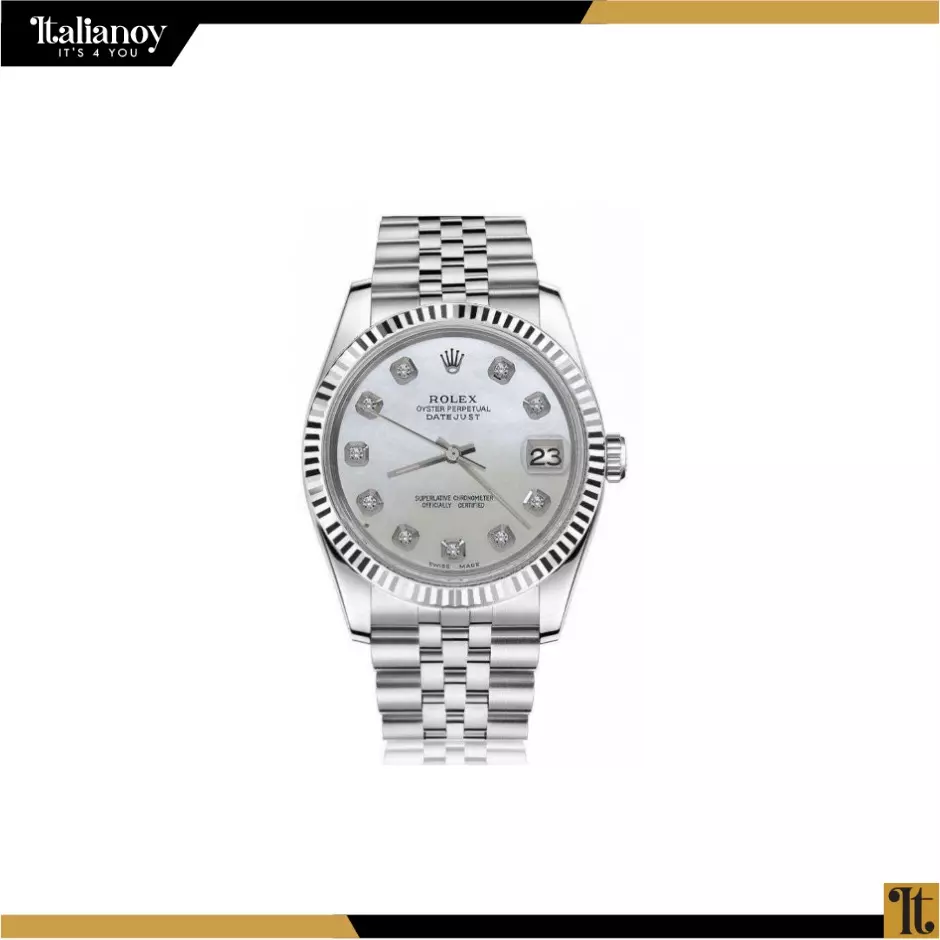 Rolex Steel and Silver Rolesor Lady-Datejust 28 Watch - White Diamond Dial - Jubilee Bracelet