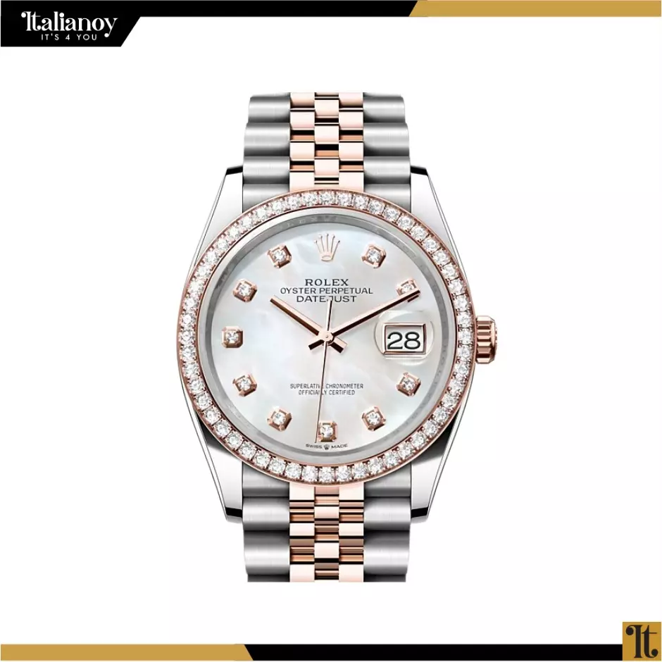 Rolex Lady-Datejust Rose Gold-SILVER Diamond, WHITE