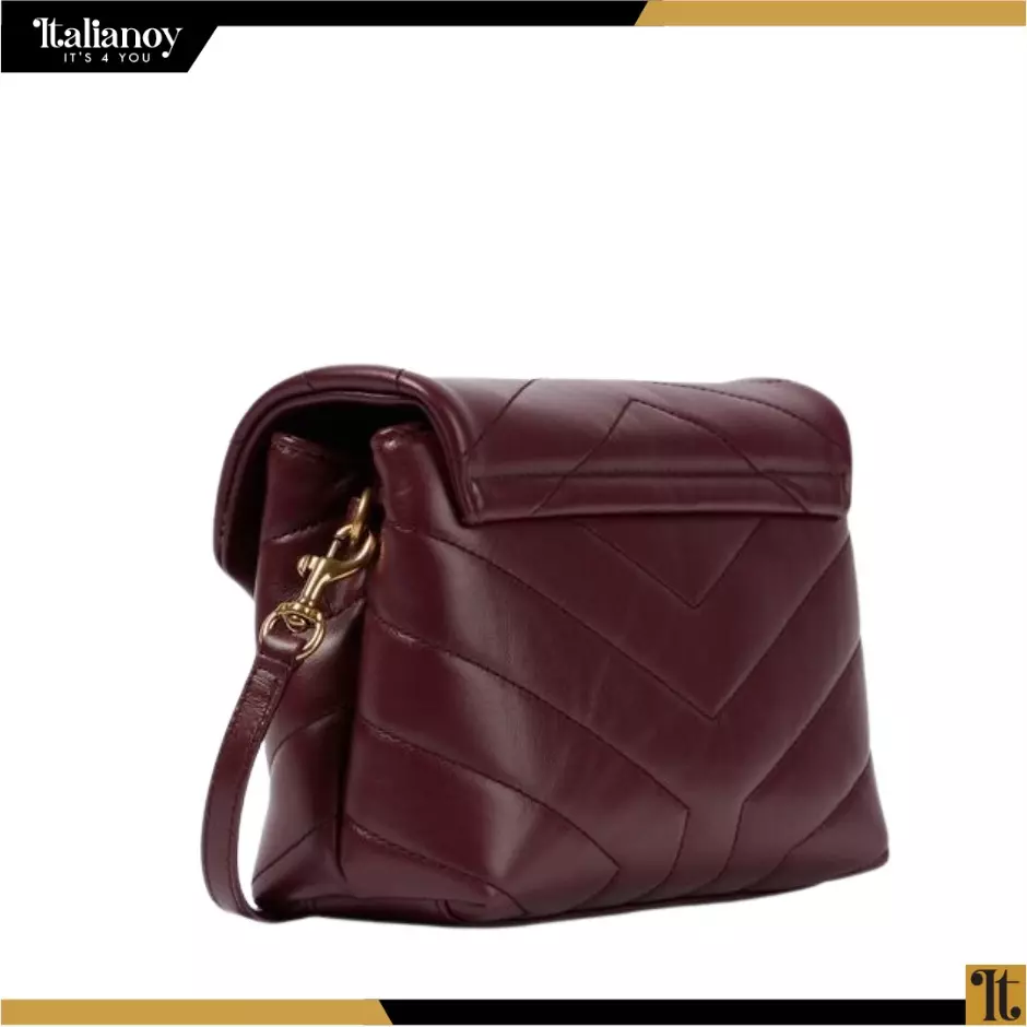 SAINT LAURENT Calfskin Y Quilted Monogram Bag Red