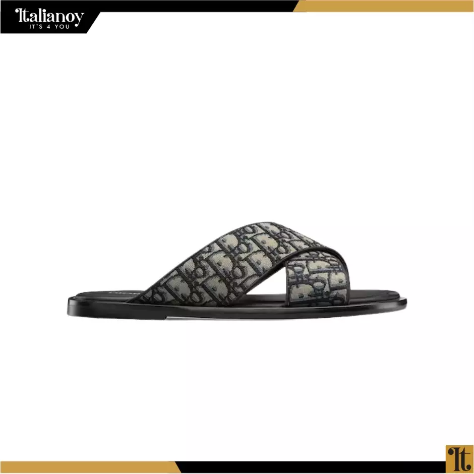 DIOR ALIAS SANDAL Beige and Black Dior Oblique Jacquard