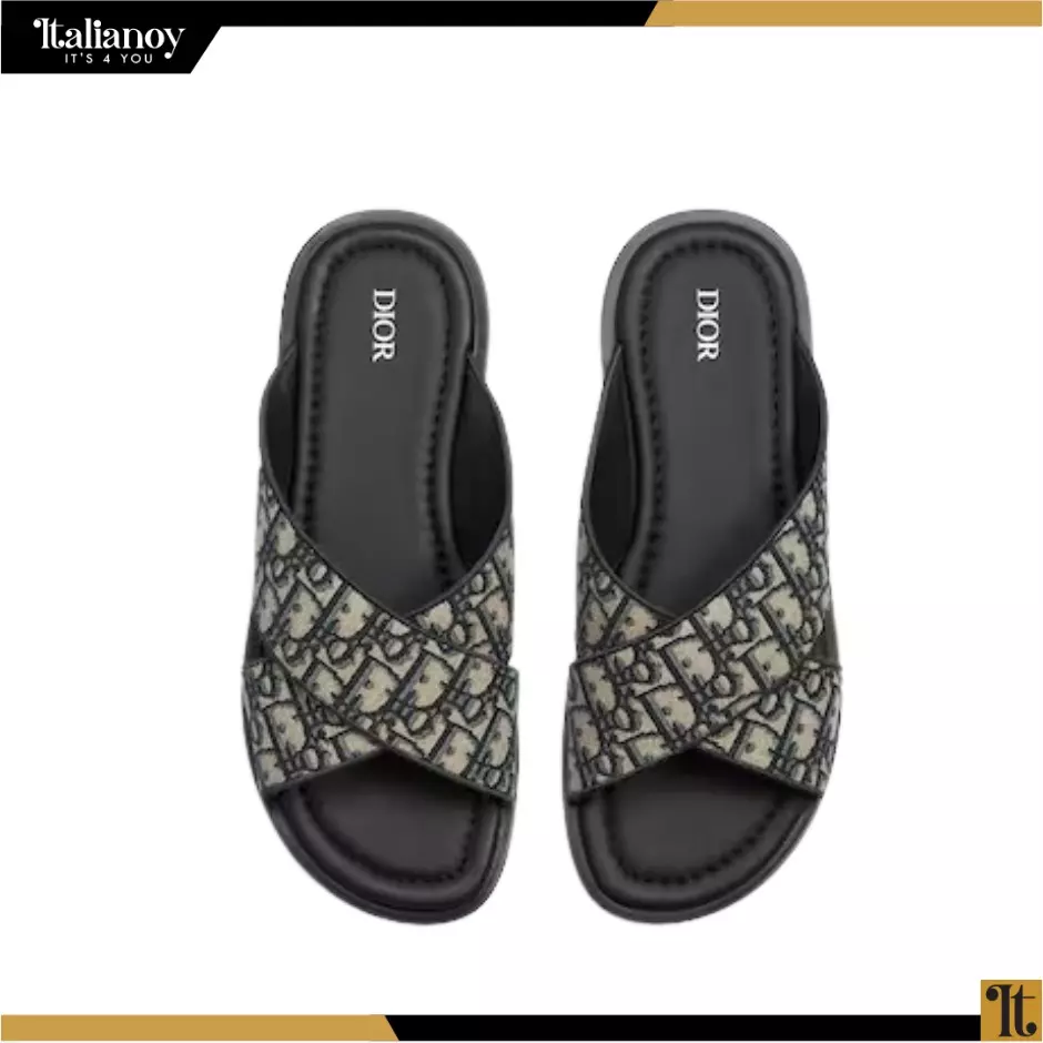 DIOR ALIAS SANDAL Beige and Black Dior Oblique Jacquard