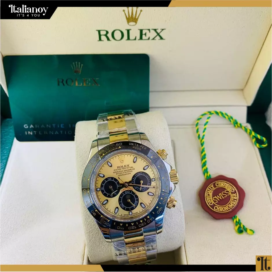 Rolex Cosmograph Daytona Silver-Gold Yellow-black Dial