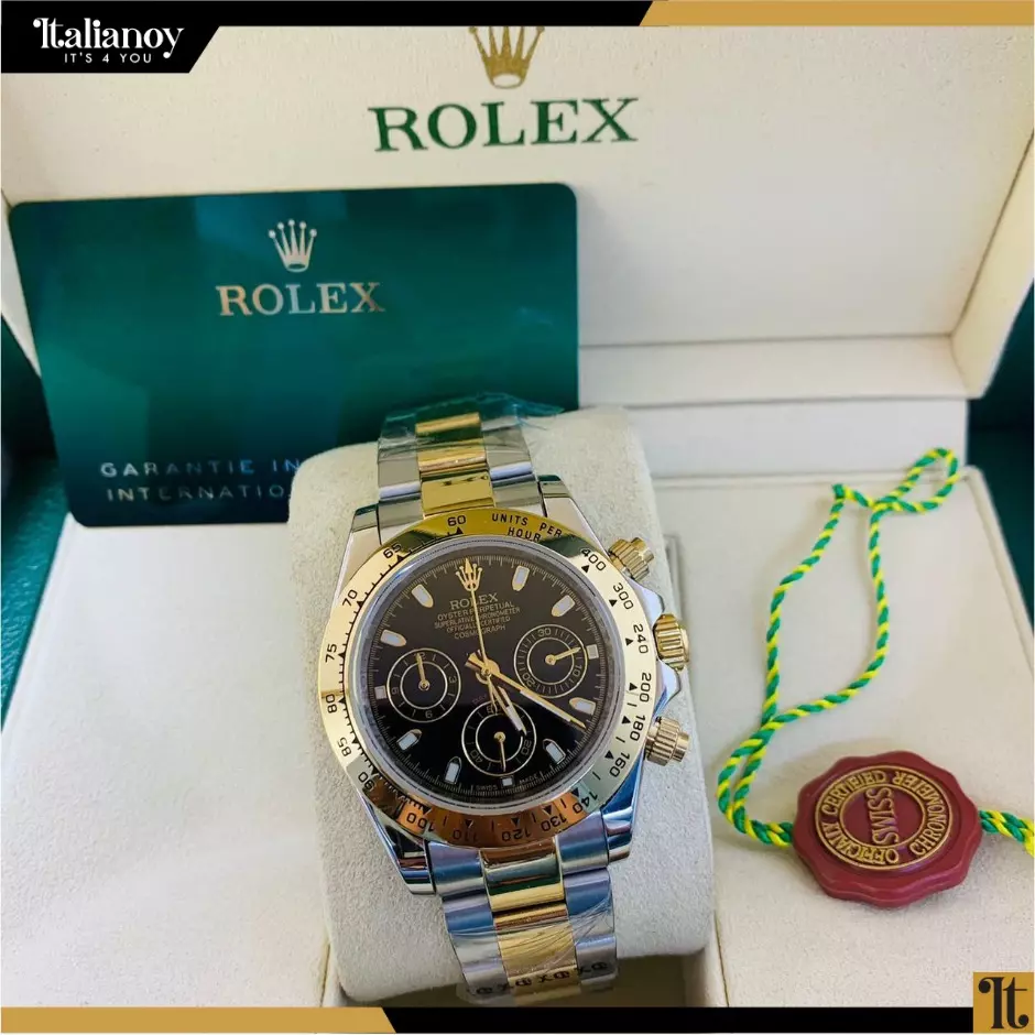 Rolex Cosmograph Daytona Silver-Gold Black Dial