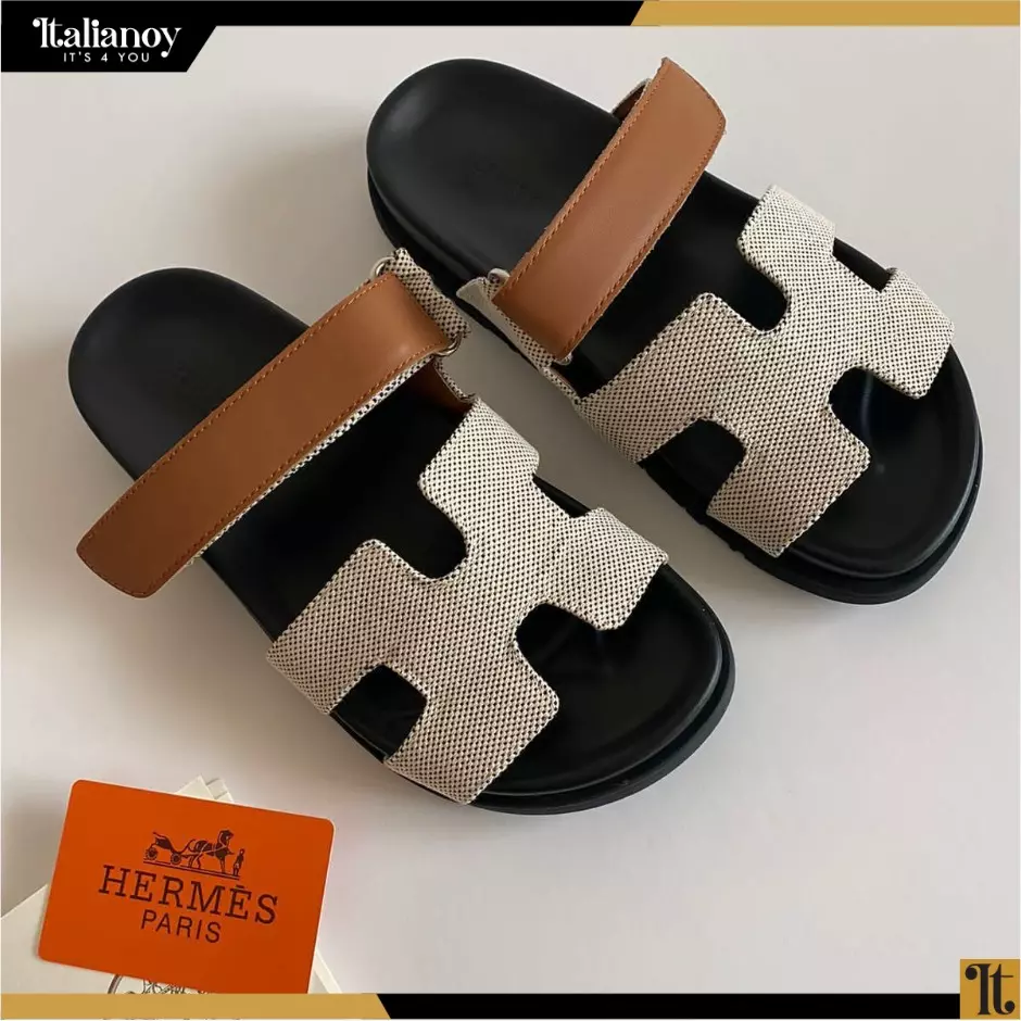 Hermes Chypre Sandal brown - White