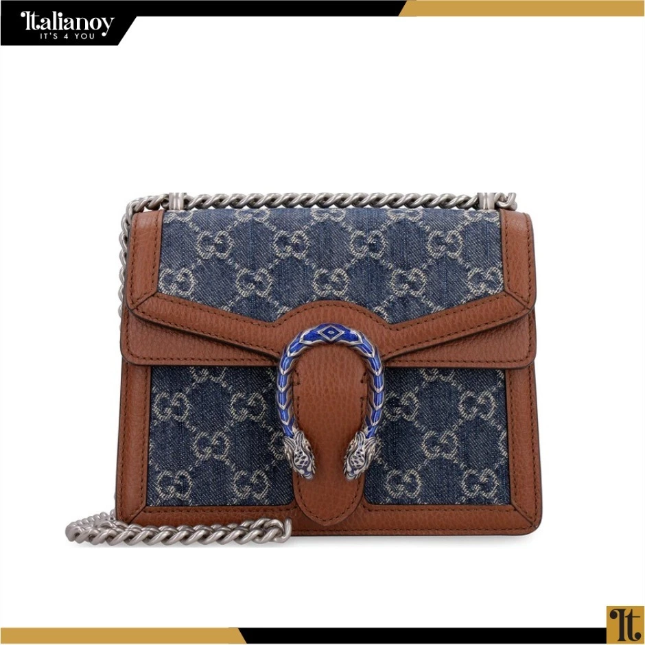 Mini GG Jacquard Dark Blue/Ivory/Brown