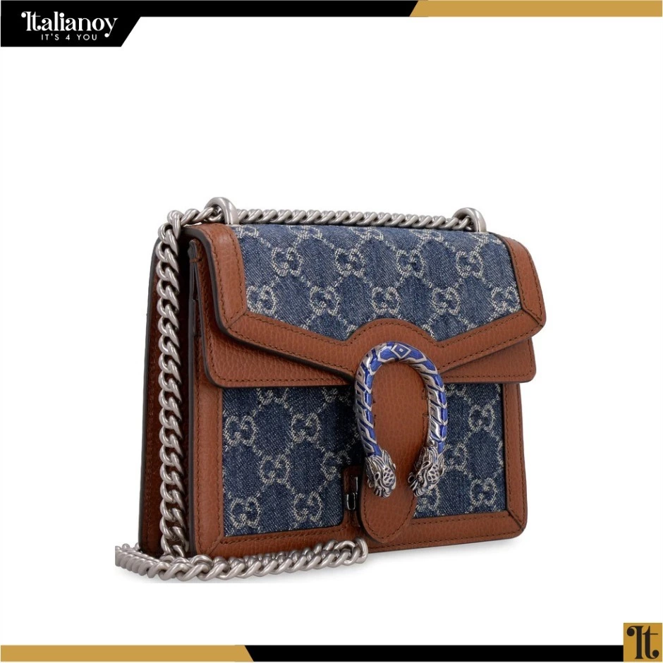 Mini GG Jacquard Dark Blue/Ivory/Brown