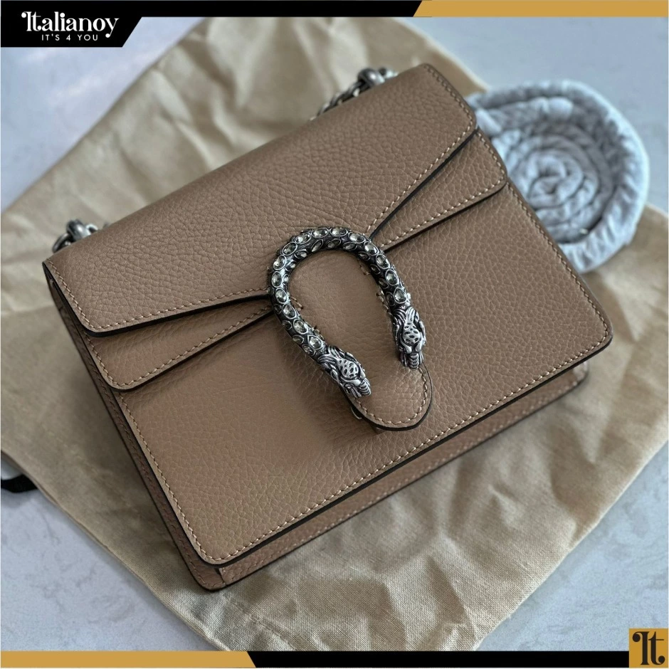 DIONYSUS MINI LEATHER BAG Beige