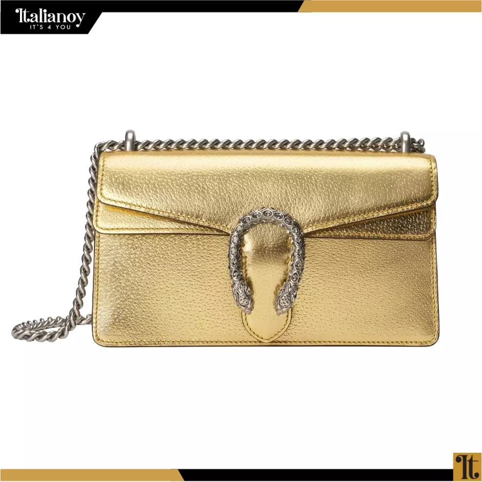 DIONYSUS SMALL RECTANGULAR BAG Gold Leather