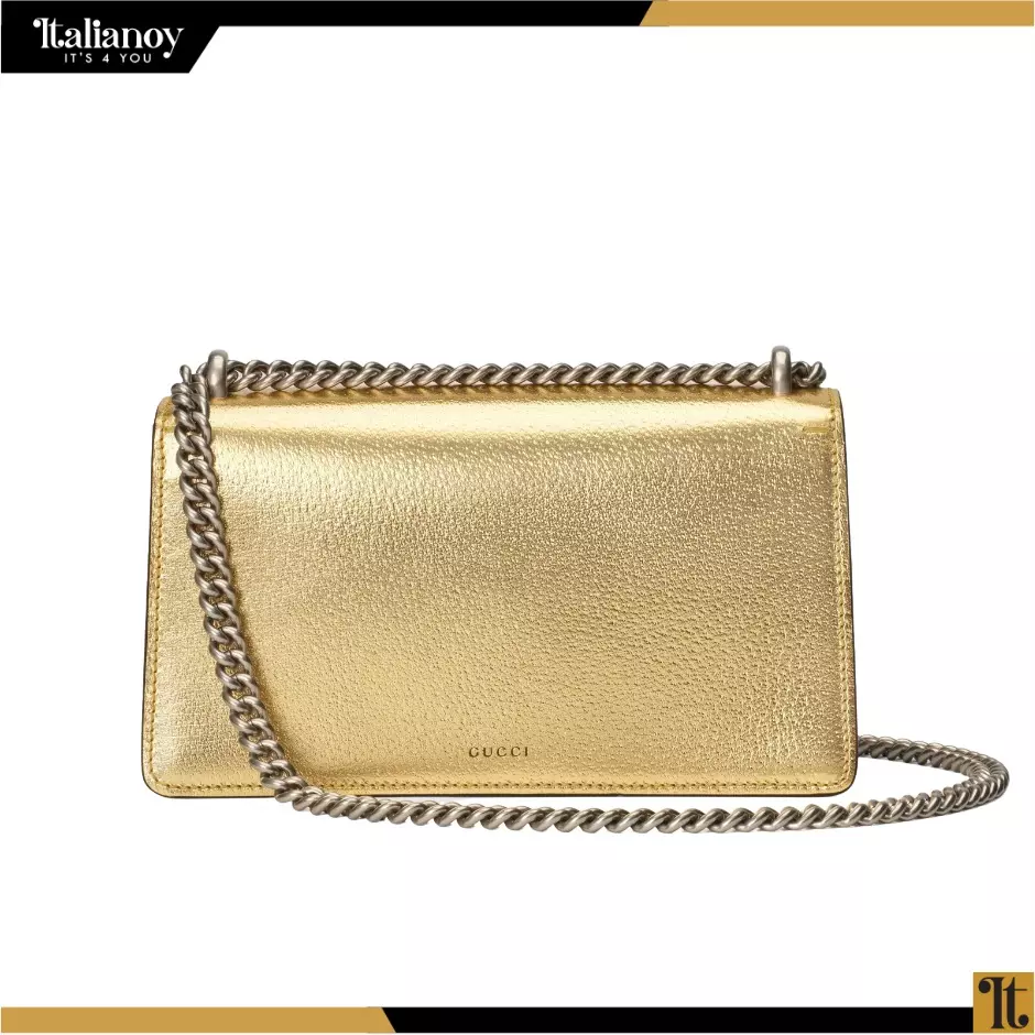 DIONYSUS SMALL RECTANGULAR BAG Gold Leather