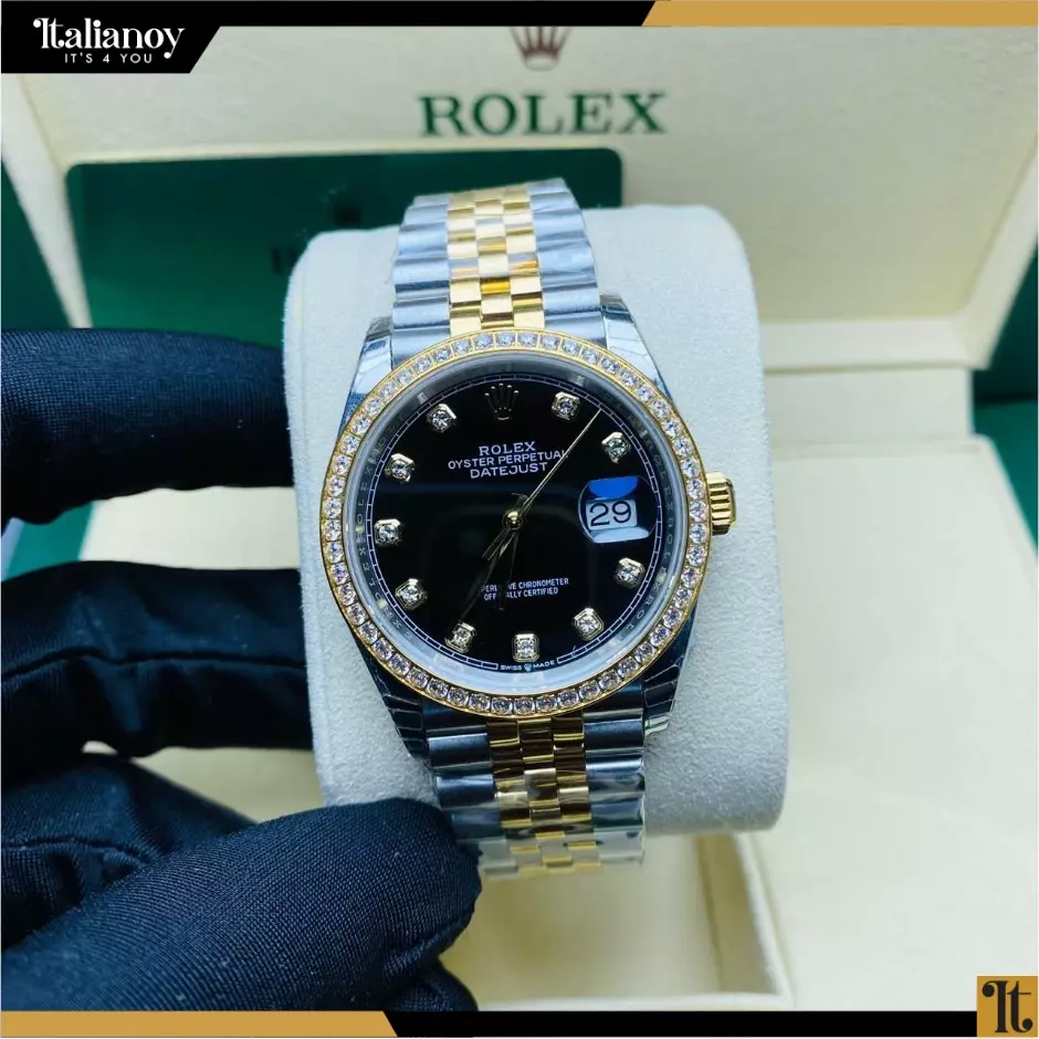 ROLEX DATEJUST Diamond Black Dial gold