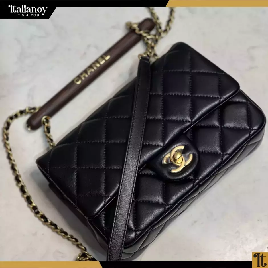 SMALL FLAP BAG WITH TOP HANDLE