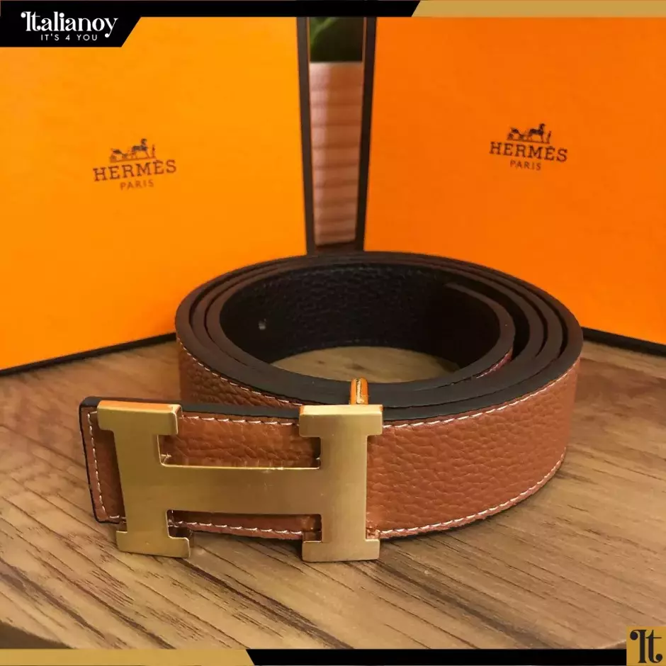 H belt buckle & Reversible leather strap 32 mm