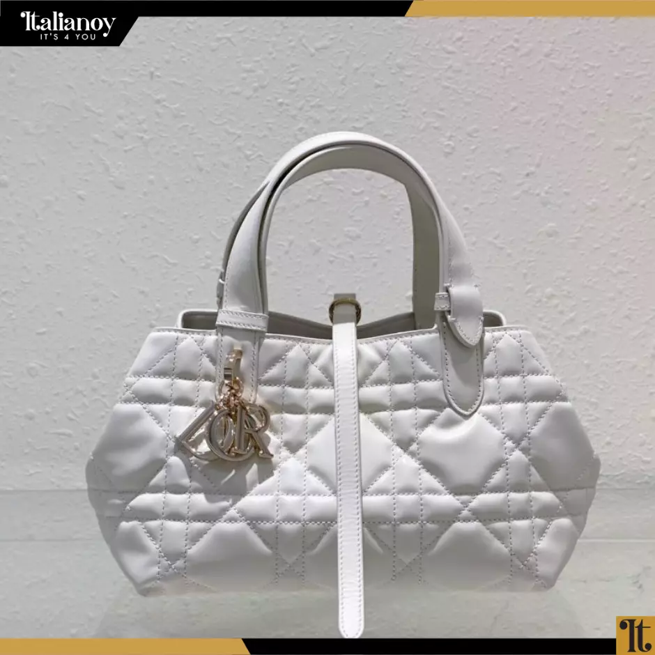 MEDIUM DIOR TOUJOURS BAG Latte Macrocannage Calfskin