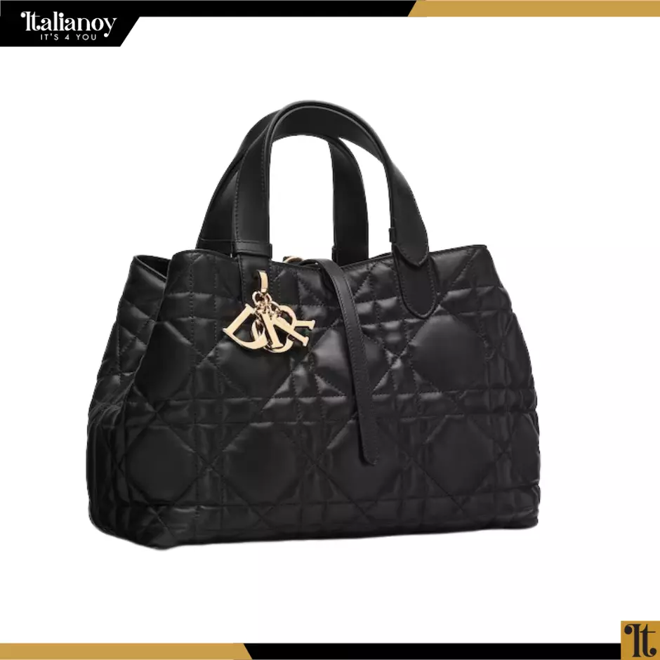 MEDIUM DIOR TOUJOURS BAG Black Macrocannage Calfskin