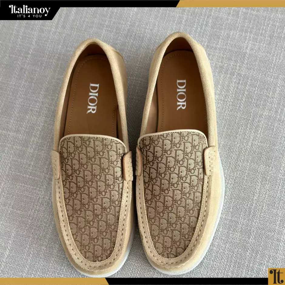 DIOR GRANVILLE LOAFER Beige Dior Oblique Suede and Jacquard