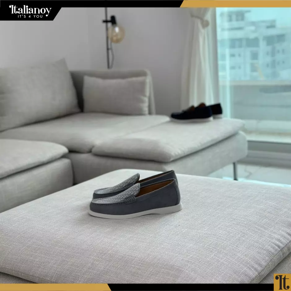 DIOR GRANVILLE LOAFER Dior Gray Suede and Dior Oblique Jacquard