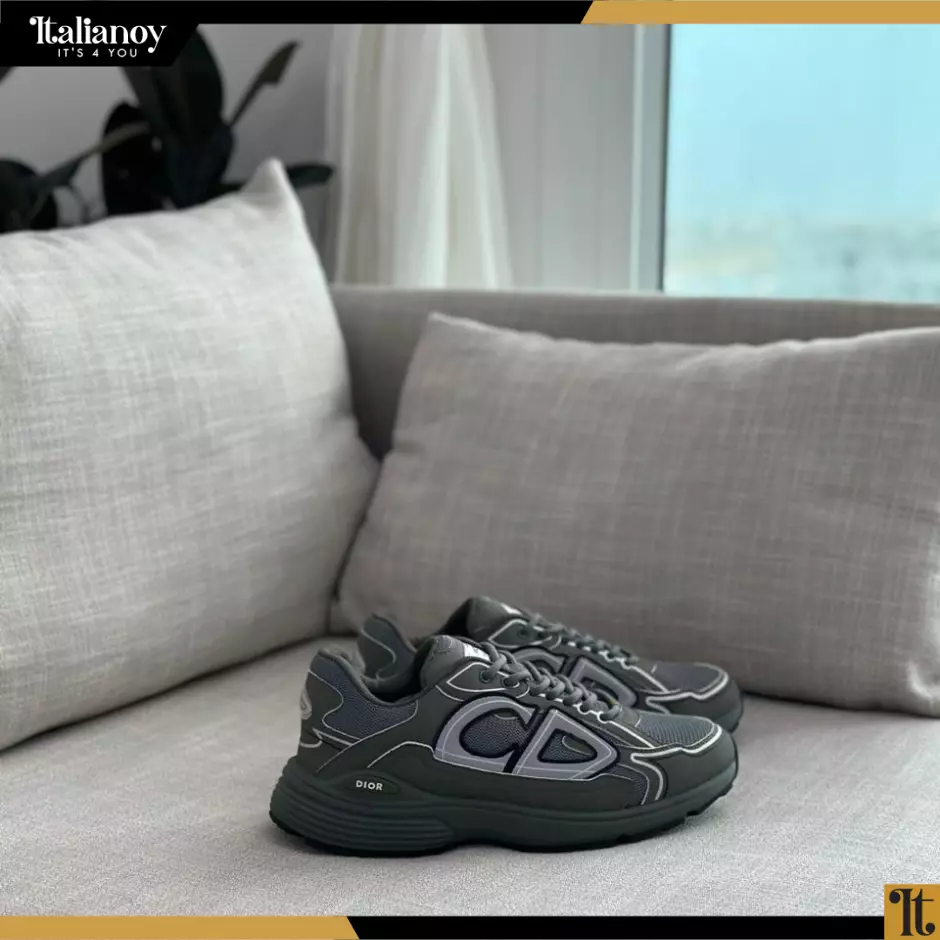 B30 SNEAKER Deep Green Mesh and Black Technical Fabric