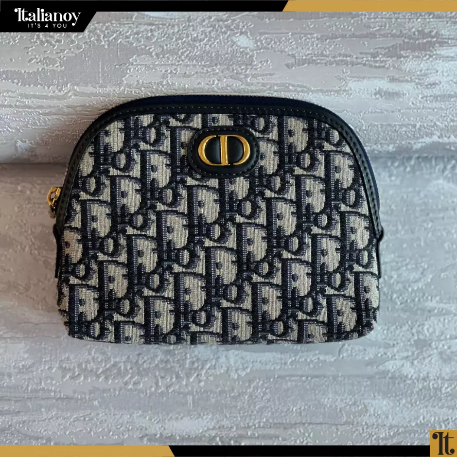 30 MONTAIGNE BEAUTY POUCH Blue Dior Oblique Jacquard
