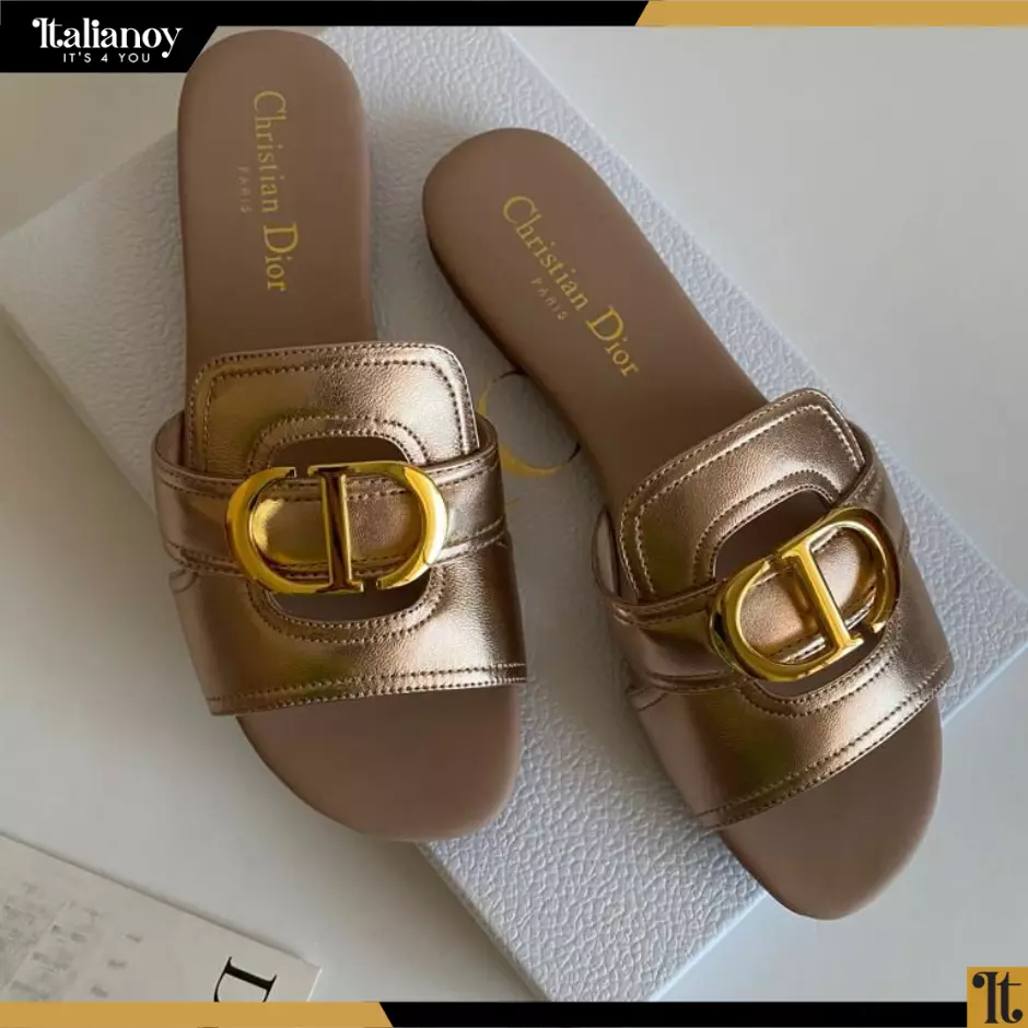 Women DIOR 30 Montaigne Slide Aspen Green Calfskin